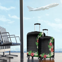 Hawaii Tropical Flowers and Leaves Luggage Cover Tapa Pattern Colorful Mode