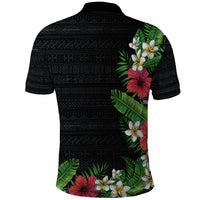 Hawaii Tropical Flowers and Leaves Polo Shirt Tapa Pattern Colorful Mode