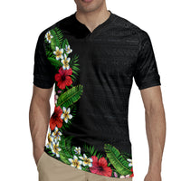 Hawaii Tropical Flowers and Leaves Rugby Jersey Tapa Pattern Colorful Mode