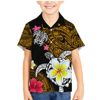 Hawaii Turtle and Tropical Flower Family Matching Mermaid Dress and Hawaiian Shirt Polynesian Pattern