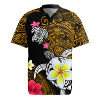 Hawaii Turtle and Tropical Flower Rugby Jersey Polynesian Pattern LT03 Black - Polynesian Pride