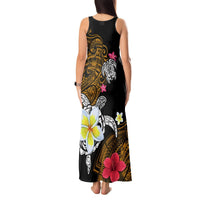 Hawaii Turtle and Tropical Flower Tank Maxi Dress Polynesian Pattern LT03 - Polynesian Pride