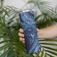 Hawaiian Manta Ray and Polynesian Tribal Tattoo Skinny Tumbler Dark Navy Color LT03 - Polynesian Pride
