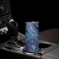 Hawaiian Manta Ray and Polynesian Tribal Tattoo Skinny Tumbler Dark Navy Color LT03 - Polynesian Pride