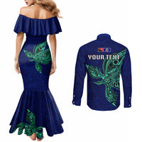 Custom Papua New Guinea Bougainville Couples Matching Mermaid Dress and Long Sleeve Button Shirts PNG Birds Of Paradise Polynesian Arty Style LT03 - Polynesian Pride