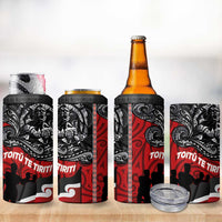Aotearoa Toitu Te Tiriti 4 in 1 Can Cooler Tumbler Honoring Te Tiriti o Waitangi - Maori Haka