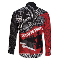 Aotearoa Toitu Te Tiriti Family Matching Off Shoulder Short Dress and Hawaiian Shirt Honoring Te Tiriti o Waitangi Maori Haka LT03 - Polynesian Pride