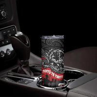 Aotearoa Toitu Te Tiriti Skinny Tumbler Honoring Te Tiriti o Waitangi - Maori Haka LT03 - Polynesian Pride