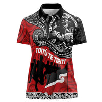 Aotearoa Toitu Te Tiriti Women Polo Shirt Honoring Te Tiriti o Waitangi Maori Haka LT03 Female Red - Polynesian Pride