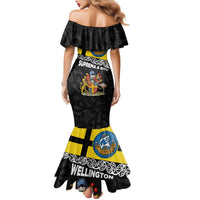 New Zealand Wellington Family Matching Mermaid Dress and Hawaiian Shirt The Capital's Emblems Flag and Koru Art