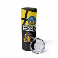 New Zealand Wellington Skinny Tumbler The Capital's Emblems - Flag and Koru Art LT03 - Polynesian Pride