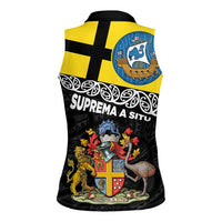 New Zealand Wellington Women Sleeveless Polo Shirt The Capital's Emblems Flag and Koru Art LT03 - Polynesian Pride