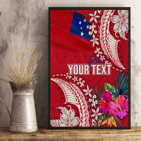 Personalised Samoa Coat Of Arms Canvas Wall Art Tropical Flower Red Polynesian Pattern LT03 - Polynesian Pride