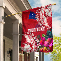 Personalised Samoa Coat Of Arms Garden Flag Tropical Flower Red Polynesian Pattern LT03 House Flag Red - Polynesian Pride