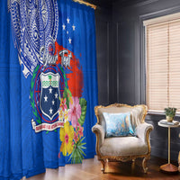 Personalised Samoa Coat Of Arms Window Curtain Hibiscus Polynesian Tattoo Pattern LT03 - Polynesian Pride