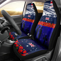 New Zealand and Australia ANZAC Day Car Seat Cover Lest We Forget Red Poppy Flowers and Soldier LT03 - Polynesian Pride