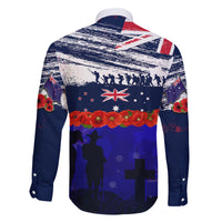 New Zealand and Australia ANZAC Day Family Matching Off Shoulder Maxi Dress and Hawaiian Shirt Lest We Forget Red Poppy Flowers and Soldier LT03 - Polynesian Pride