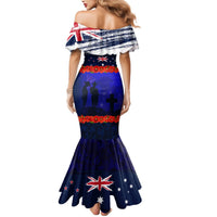 New Zealand and Australia ANZAC Day Mermaid Dress Lest We Forget Red Poppy Flowers and Soldier LT03 - Polynesian Pride
