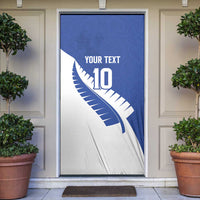 Custom New Zealand Cricket Door Cover Kiwi Birds Haka Dance Blue Fern Sporty Style LT03 Blue - Polynesian Pride