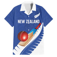 Custom New Zealand Cricket Family Matching Puletasi and Hawaiian Shirt Kiwi Birds Haka Dance Blue Fern Sporty Style LT03 Dad's Shirt - Short Sleeve Blue - Polynesian Pride