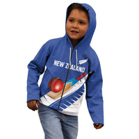 Custom New Zealand Cricket Kid Hoodie Kiwi Birds Haka Dance Blue Fern Sporty Style LT03 - Polynesian Pride