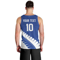 Custom New Zealand Cricket Men Tank Top Kiwi Birds Haka Dance Blue Fern Sporty Style LT03 - Polynesian Pride