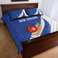 New Zealand Cricket Quilt Bed Set Kiwi Birds Haka Dance Blue Fern Sporty Style LT03 - Polynesian Pride