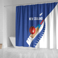 New Zealand Cricket Shower Curtain Kiwi Birds Haka Dance Blue Fern Sporty Style LT03 - Polynesian Pride