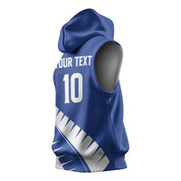 Custom New Zealand Cricket Sleeveless Hoodie Kiwi Birds Haka Dance Blue Fern Sporty Style LT03 - Polynesian Pride