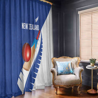 New Zealand Cricket Window Curtain Kiwi Birds Haka Dance Blue Fern Sporty Style LT03 - Polynesian Pride