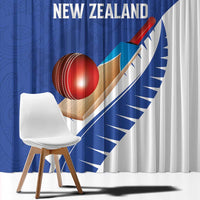 New Zealand Cricket Window Curtain Kiwi Birds Haka Dance Blue Fern Sporty Style LT03 - Polynesian Pride