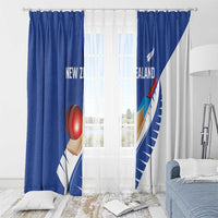 New Zealand Cricket Window Curtain Kiwi Birds Haka Dance Blue Fern Sporty Style LT03 - Polynesian Pride