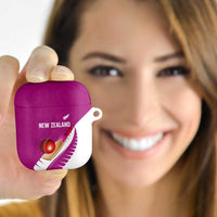 New Zealand Cricket AirPods Case Kiwi Birds Haka Dance Pink Fern Sporty Style LT03 - Polynesian Pride