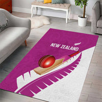 New Zealand Cricket Area Rug Kiwi Birds Haka Dance Pink Fern Sporty Style LT03 - Polynesian Pride