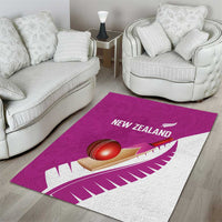 New Zealand Cricket Area Rug Kiwi Birds Haka Dance Pink Fern Sporty Style LT03 - Polynesian Pride