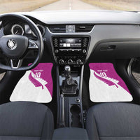 Custom New Zealand Cricket Car Mats Kiwi Birds Haka Dance Pink Fern Sporty Style LT03 Set 2pcs - Front Pink - Polynesian Pride
