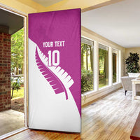 Custom New Zealand Cricket Door Cover Kiwi Birds Haka Dance Pink Fern Sporty Style LT03 - Polynesian Pride