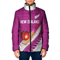 Custom New Zealand Cricket Padded Jacket Kiwi Birds Haka Dance Pink Fern Sporty Style LT03 Men Pink - Polynesian Pride