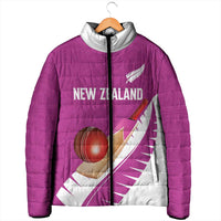 Custom New Zealand Cricket Padded Jacket Kiwi Birds Haka Dance Pink Fern Sporty Style LT03 - Polynesian Pride