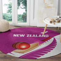 New Zealand Cricket Round Carpet Kiwi Birds Haka Dance Pink Fern Sporty Style LT03 - Polynesian Pride