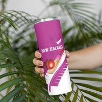 Custom New Zealand Cricket Skinny Tumbler Kiwi Birds Haka Dance Pink Fern Sporty Style LT03 - Polynesian Pride