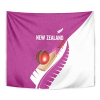 New Zealand Cricket Tapestry Kiwi Birds Haka Dance Pink Fern Sporty Style LT03 - Polynesian Pride