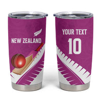 Custom New Zealand Cricket Tumbler Cup Kiwi Birds Haka Dance Pink Fern Sporty Style LT03 Pink - Polynesian Pride