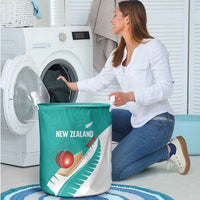 New Zealand Cricket Laundry Basket Kiwi Birds Haka Dance Turquoise Fern Sporty Style LT03 - Polynesian Pride