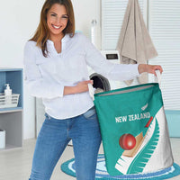 New Zealand Cricket Laundry Basket Kiwi Birds Haka Dance Turquoise Fern Sporty Style LT03 - Polynesian Pride