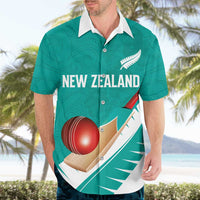 Custom New Zealand Cricket Hawaiian Shirt Kiwi Birds Haka Dance Turquoise Fern Sporty Style LT03 - Polynesian Pride