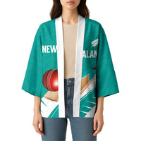 Custom New Zealand Cricket Kimono Kiwi Birds Haka Dance Turquoise Fern Sporty Style LT03 - Polynesian Pride