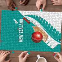 New Zealand Cricket Puzzle Kiwi Birds Haka Dance Turquoise Fern Sporty Style LT03 - Polynesian Pride