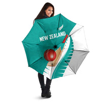 New Zealand Cricket Umbrella Kiwi Birds Haka Dance Turquoise Fern Sporty Style LT03 - Polynesian Pride