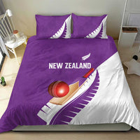 New Zealand Cricket Bedding Set Kiwi Birds Haka Dance Purple Fern Sporty Style LT03 - Polynesian Pride